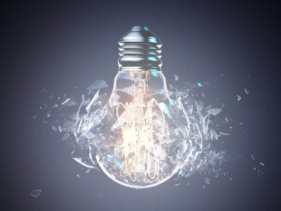 Exploding light bulb